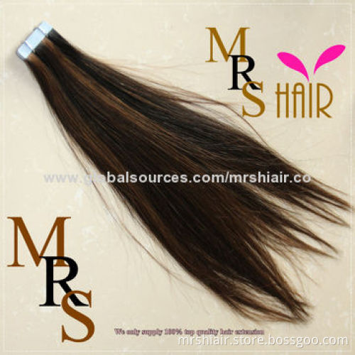 18-inch mixed color Brazilian straight tape in hair extensions